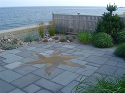 Bluestone patio with ocean view