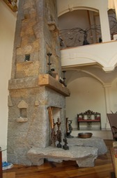 Cape Ann granite fireplace - left view