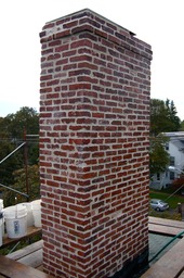 Historic brick chimney restoration completed