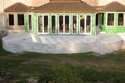 Vermont Danby marble terrace in Westwood, MA