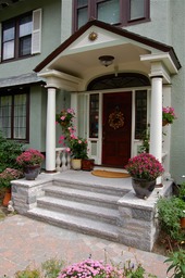 Granite front entrance stairs 