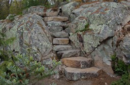 granite stairs on ledge