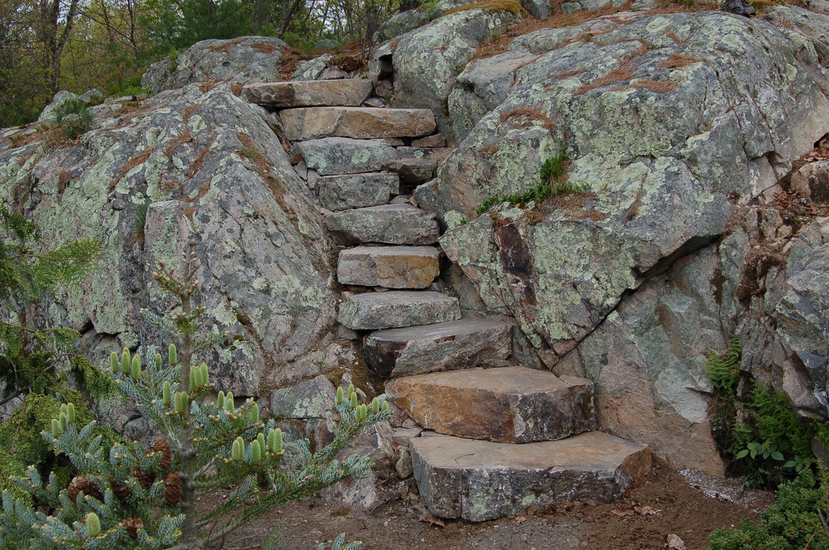 granite stairs on ledge