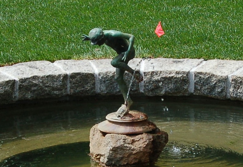 pond fountain detail