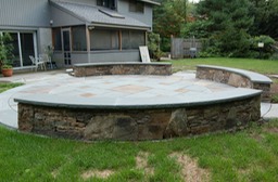 Fieldstone walls with bluestone coping