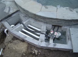 Three chamber underground pond filter